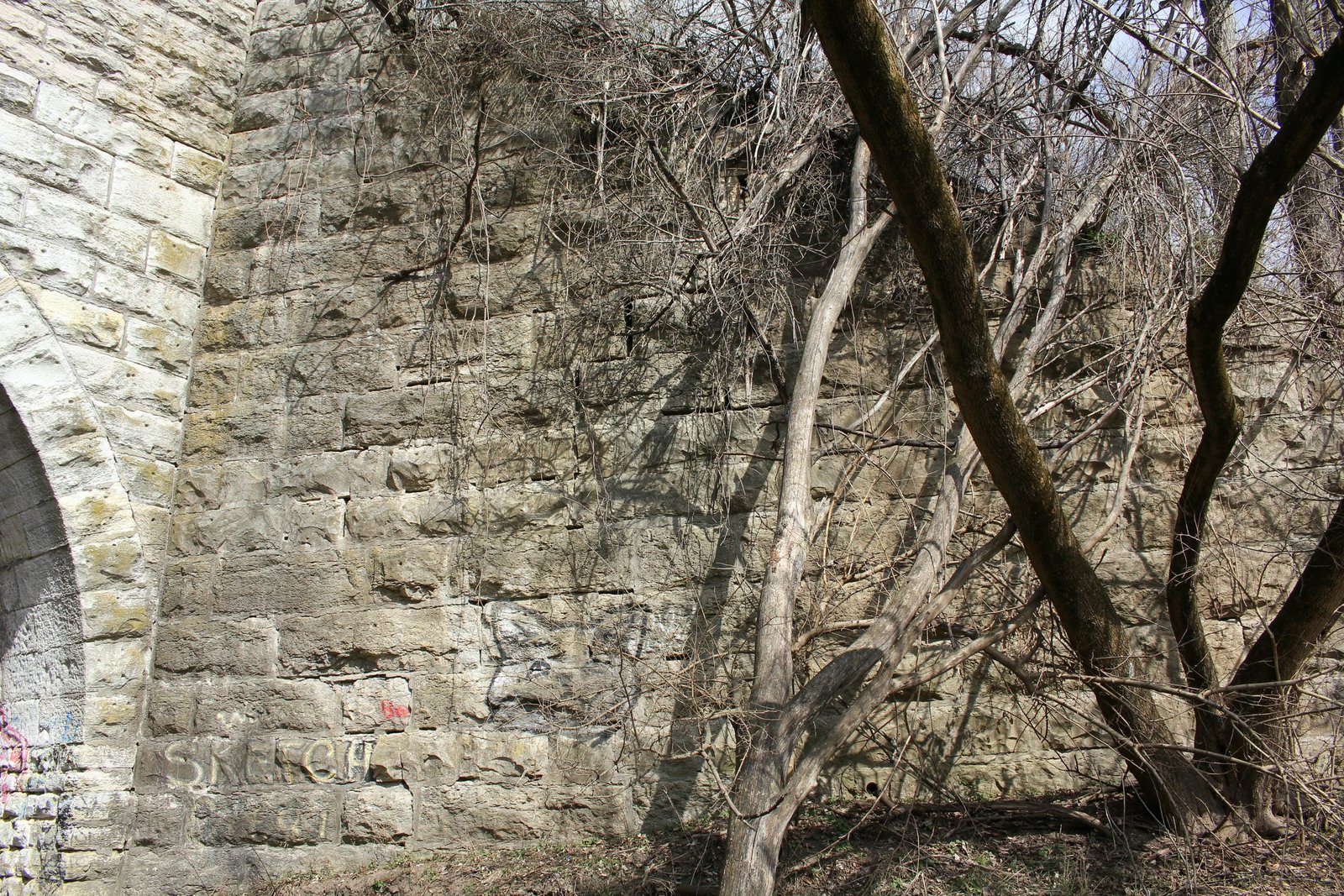 Northeast wing wall